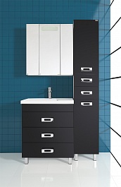 Водолей Мебель для ванной Орландо 80 черная – фотография-7